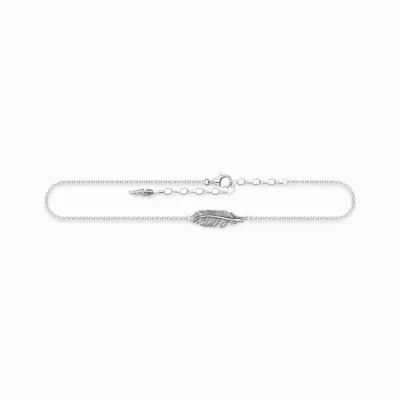 THOMAS SABO Ankelkedjor | Återvunnet 925 silver<ANKELKEDJA FJ&AUML;DER silverfargad