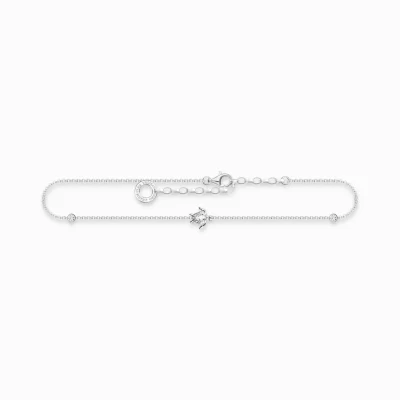 THOMAS SABO Ankelkedjor | Återvunnet 925 silver<ANKELKEDJA SK&OUML;LDPADDA SILVER silverfargad, vit