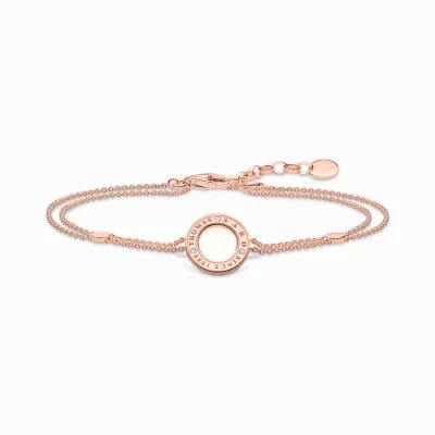 THOMAS SABO Armband<ARMBAND CIRKEL MED VITA STENAR ROS&EACUTE;GULDPL&AUML;TERAD roséguldfargad, vit