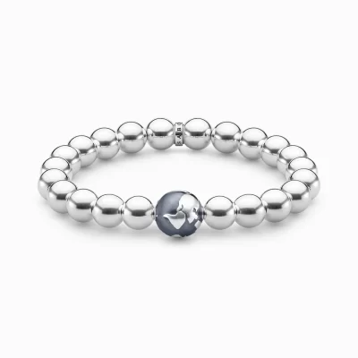 THOMAS SABO Återvunnet 925 silver | Partner-smycken<ARMBAND JORDGLOB silverfargad