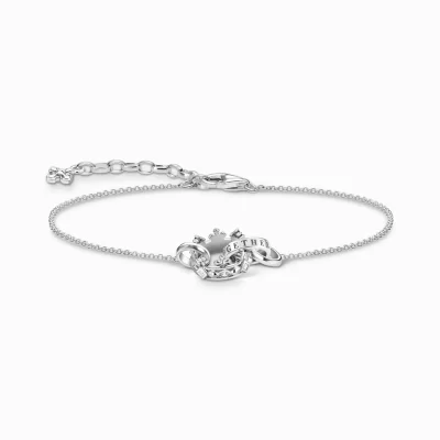 THOMAS SABO Armband | Återvunnet 925 silver<ARMBAND KRONA SILVER silverfargad, vit