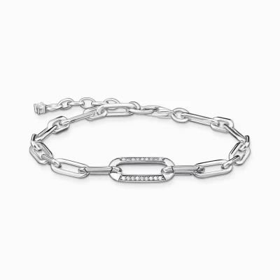 THOMAS SABO Armband | Återvunnet 925 silver<ARMBAND L&AUML;NKAR SILVER silverfargad, vit