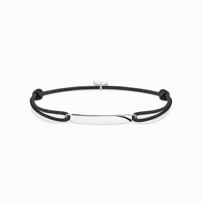 THOMAS SABO Armband | Återvunnet 925 silver<ARMBAND LITTLE SECRET CLASSIC svart, silverfargad