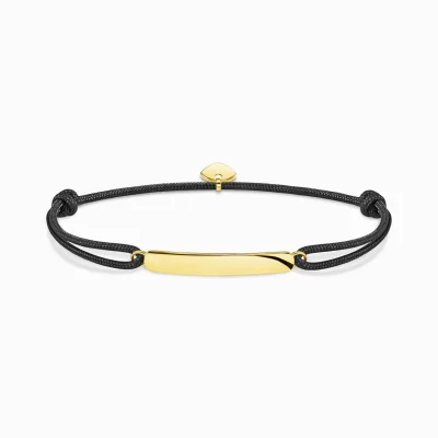 THOMAS SABO Armband | Gravyr till honom<ARMBAND LITTLE SECRET CLASSIC GULD gult guldfargad, svart