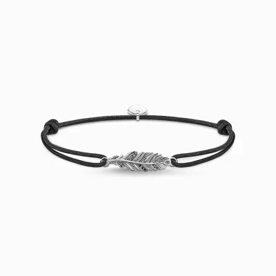 THOMAS SABO Armband | Återvunnet 925 silver<ARMBAND LITTLE SECRET FJ&AUML;DER svart, silverfargad