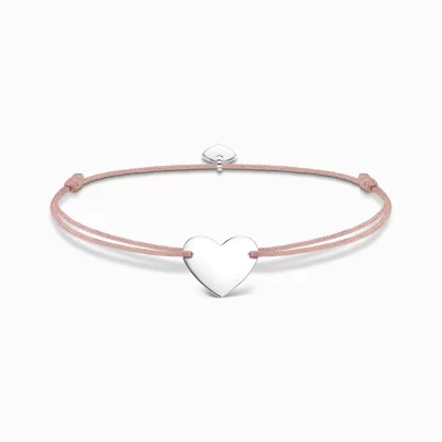 THOMAS SABO Armband | Återvunnet 925 silver<ARMBAND LITTLE SECRET HJ&AUML;RTA beige, silverfargad