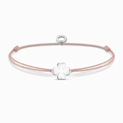 THOMAS SABO Armband | Återvunnet 925 silver<ARMBAND LITTLE SECRET KL&OUML;VERBLAD silverfargad, beige