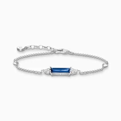 THOMAS SABO Armband | Återvunnet 925 silver<ARMBAND MED BL&ARING; OCH VITA STENAR SILVER silverfargad, mörkblå, vit