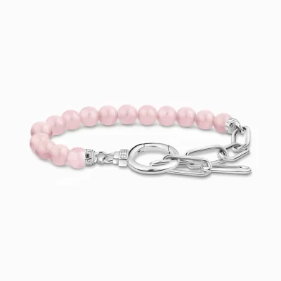 THOMAS SABO Armband | Halsband<ARMBAND MED ROSA P&AUML;RLOR OCH L&AUML;NKKEDJA – SILVER silverfargad, vit, rosa