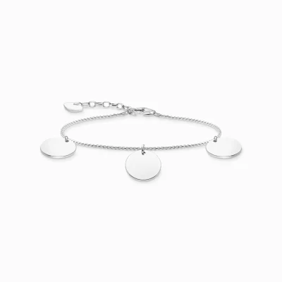 THOMAS SABO Armband | Återvunnet 925 silver<ARMBAND MED TRE H&AUML;NGSMYCKE SILVER silverfargad