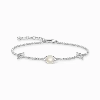 THOMAS SABO Armband | Återvunnet 925 silver<ARMBAND P&AUML;RLA MED STJ&AUML;RNOR SILVER silverfargad, vit