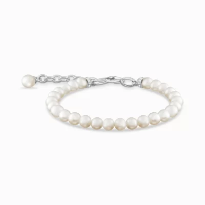 THOMAS SABO Armband | Återvunnet 925 silver<ARMBAND P&AUML;RLOR SILVER silverfargad, vit