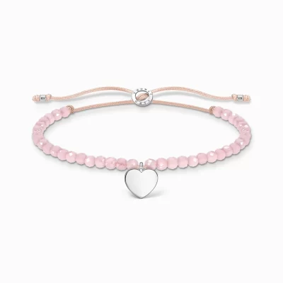 THOMAS SABO Armband | Återvunnet 925 silver<ARMBAND ROSA P&AUML;RLOR HJ&AUML;RTA rosa, beige, silverfargad