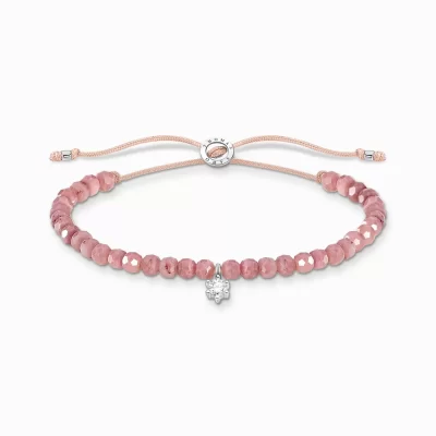 THOMAS SABO Armband | Återvunnet 925 silver<ARMBAND ROSA P&AUML;RLOR MED VIT STEN rosa, beige, vit, silverfargad