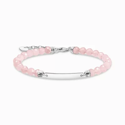 THOMAS SABO Armband | Återvunnet 925 silver<ARMBAND ROSA P&AUML;RLOR SILVER silverfargad, rosa