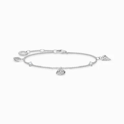 THOMAS SABO Armband | Återvunnet 925 silver<ARMBAND SN&AUML;CKOR OCH VITA STENAR SILVER silverfargad, vit