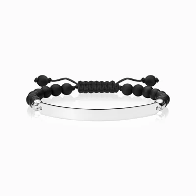 THOMAS SABO Armband | Återvunnet 925 silver<ARMBAND SVART svart, silverfargad