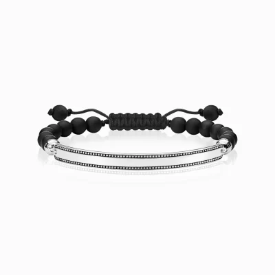 THOMAS SABO Armband | Återvunnet 925 silver<ARMBAND SVART svart, silverfargad