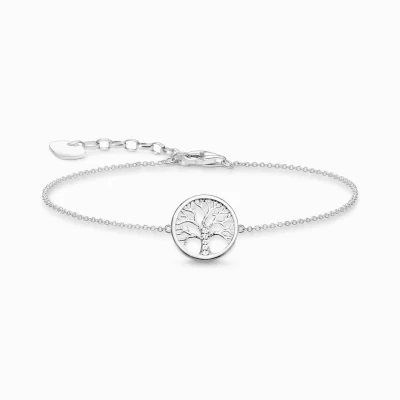 THOMAS SABO Armband | Återvunnet 925 silver<ARMBAND TREE OF LOVE SILVER silverfargad, vit