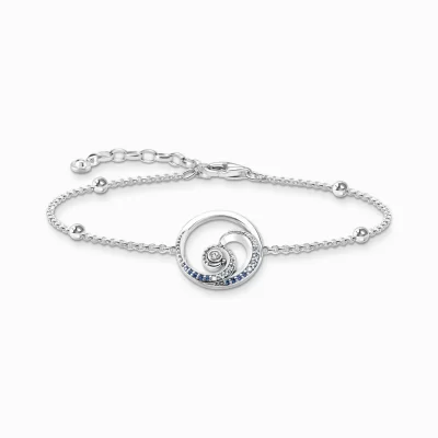 THOMAS SABO Armband | Återvunnet 925 silver<ARMBAND V&ARING;G MED STENAR silverfargad, mörkblå, ljusblå, vit