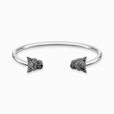 THOMAS SABO Armringar | Armringar<ARMRING BLACK CAT silverfargad, svart