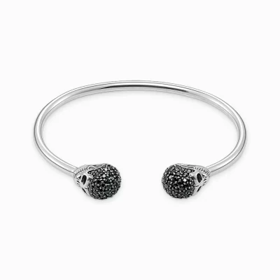 THOMAS SABO Armringar | Armringar<ARMRING D&OUML;DSKALLE PAV&EACUTE; svart, silverfargad