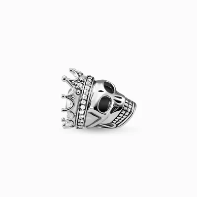 THOMAS SABO Beads | Återvunnet 925 silver<BEAD D&OUML;DSKALLEDROTTNING silverfargad, vit