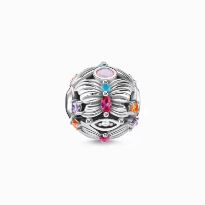 THOMAS SABO Beads | Återvunnet 925 silver<BEAD FJ&AUML;RIL SILVER silverfargad, orange, röd, turkos, vit, violett