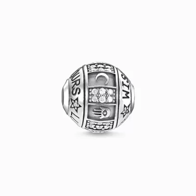 THOMAS SABO Beads | Återvunnet 925 silver<BEAD LIVSHJUL silverfargad, vit