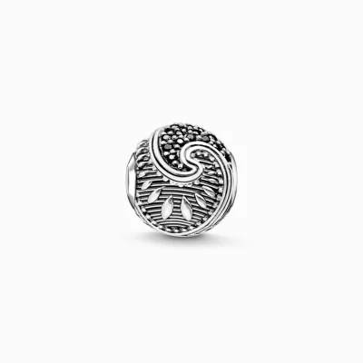 THOMAS SABO Beads | Återvunnet 925 silver<BEAD MAORI svart, silverfargad