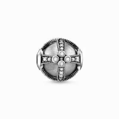 THOMAS SABO Beads | Återvunnet 925 silver<BEAD ROYALTY SILVER silverfargad, vit