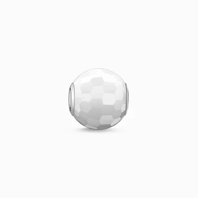 THOMAS SABO Beads | Återvunnet 925 silver<BEAD VIT JADE silverfargad, vit