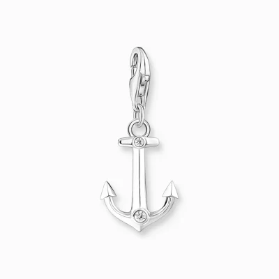 THOMAS SABO Charms | Charms<CHARM-H&AUML;NGSMYCKE ANKARE MED STENAR, SILVER silverfargad, vit