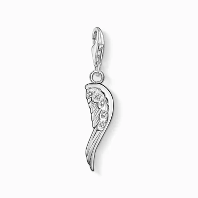 THOMAS SABO Charms | Charms<CHARM-H&AUML;NGSMYCKE &AUML;NGLAVINGE silverfargad, vit