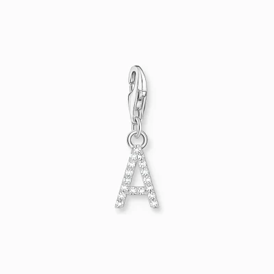 THOMAS SABO Charms | Charms<CHARM-H&AUML;NGSMYCKE BOKSTAVEN A MED VITA STENAR SILVER vit, silverfargad