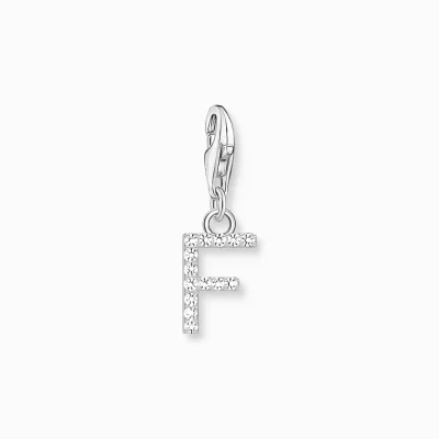 THOMAS SABO Charms | Charms<CHARM-H&AUML;NGSMYCKE BOKSTAVEN F MED VITA STENAR SILVER vit, silverfargad