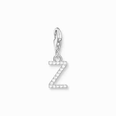 THOMAS SABO Charms | Charms<CHARM-H&AUML;NGSMYCKE BOKSTAVEN Z MED VITA STENAR SILVER vit, silverfargad