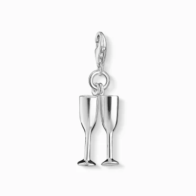 THOMAS SABO Charms | Charms<CHARM-H&AUML;NGSMYCKE CHAMPAGNEGLAS silverfargad