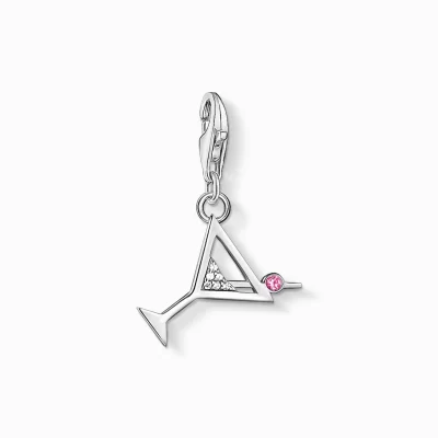 THOMAS SABO Charms | Charms<CHARM-H&AUML;NGSMYCKE COCKTAIL röd, vit, silverfargad