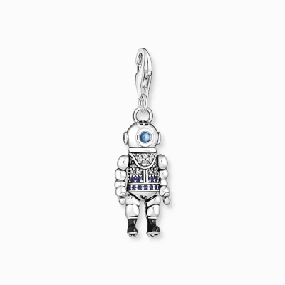 THOMAS SABO Charms | Charms<CHARM-H&AUML;NGSMYCKE DYKARE SILVER silverfargad, vit, mörkblå, ljusblå, svart