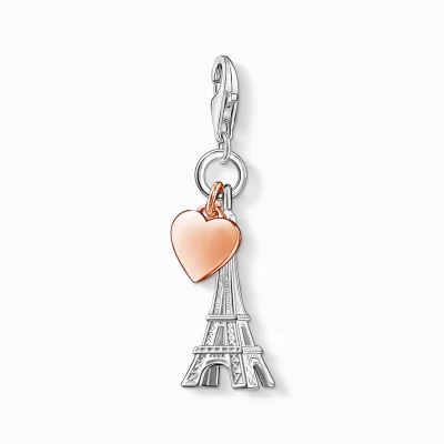 THOMAS SABO Charms | Charms<CHARM-H&AUML;NGSMYCKE EIFFELTORNET / HJ&AUML;RTA roséguldfargad, silverfargad