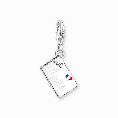 THOMAS SABO Charms | Charms<CHARM-H&AUML;NGSMYCKE EIFFELTORNET FRIM&AUML;RKE, SILVER silverfargad, vit, blå, röd