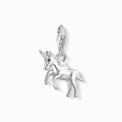 THOMAS SABO Charms | Charms<CHARM-H&AUML;NGSMYCKE ENH&OUML;RNING svart, silverfargad