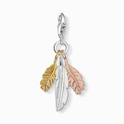 THOMAS SABO Charms | Charms<CHARM-H&AUML;NGSMYCKE FJ&AUML;DRAR gult guldfargad, roséguldfargad, silverfargad