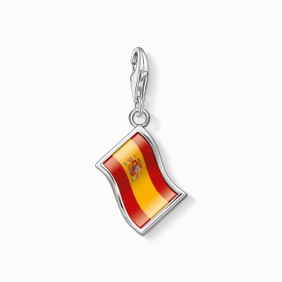 THOMAS SABO Charms | Charms<CHARM-H&AUML;NGSMYCKE FLAGGA SPANIEN gul, silverfargad