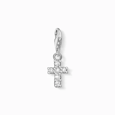 THOMAS SABO Charms | Charms<CHARM-H&AUML;NGSMYCKE KORS silverfargad, vit