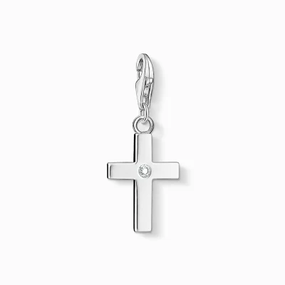 THOMAS SABO Charms | Charms<CHARM-H&AUML;NGSMYCKE KORS silverfargad, vit