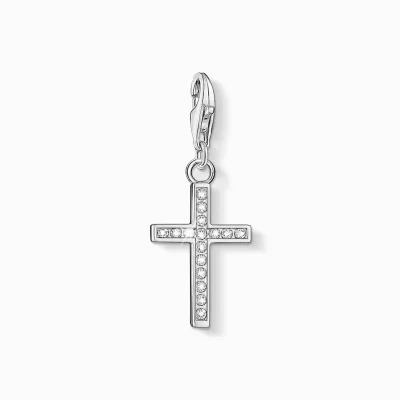 THOMAS SABO Charms | Charms<CHARM-H&AUML;NGSMYCKE KORS silverfargad, vit