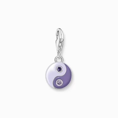 THOMAS SABO Charms | Charms<CHARM-H&AUML;NGSMYCKE LILA YIN  YANG SILVER silverfargad, violett