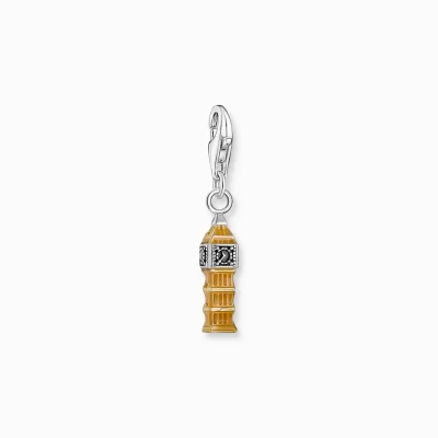 THOMAS SABO Charms | Charms<CHARM-H&AUML;NGSMYCKE LONDON BIG BEN, SILVER silverfargad, beige, vit